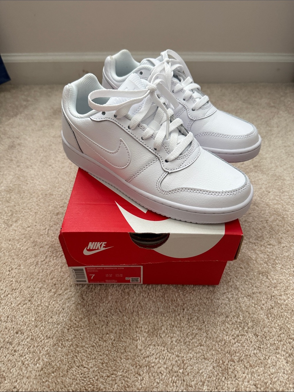 Nike White Leather Low-Top Sneakers